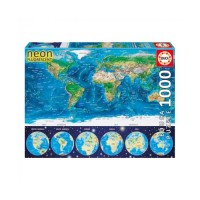 Пазл Educa неон - Карта світу 1000 елементів (6425233)