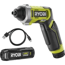 Викрутка акумуляторна Ryobi RSD4-120T 4В, USB, Lithium, 1х2Ah, 5Нм, 200об/хв, кейс, 10 насадок (5133006210)