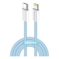 Дата кабель USB-C to Lightning 1.0m 27W blue ColorWay (CW-CBPDCL061-BL)