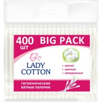 Ватні палички Lady Cotton в поліетиленовому пакеті 400 шт. (4823071643923)