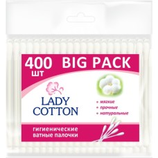 Ватні палички Lady Cotton в поліетиленовому пакеті 400 шт. (4823071643923)