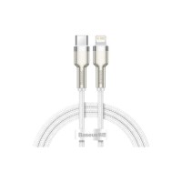 Дата кабель USB-C to Lightning 2.0m Cafule Metal PD 20W white Baseus (CATLJK-B02)