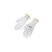 Захисні рукавиці Tolsen поліестер з ПУ покриттям білі XL (10) (45501)