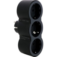 Мережевий розгалужувач LEGRAND СТАНДАРТ 3х2К+З фронтальні розетки , колір Чорний (694519)