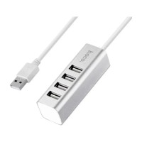 Концентратор HOCO USB 2.0 to 4xUSB Line machine HB1 Silver (6957531038146)