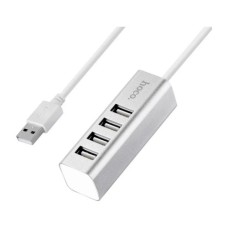 Концентратор HOCO USB 2.0 to 4xUSB Line machine HB1 Silver (6957531038146)