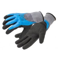 Захисні рукавиці Hoegert FILS HT5K764-10 з спіненим нітрилом 3/4 блакитні, 10 (HT5K764-10)