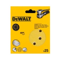 Наждачний папір DeWALT самоклеюча d=125мм, зерно 180, для ексцентрикових шліфувальних машин, 25шт. (DT3116XM)