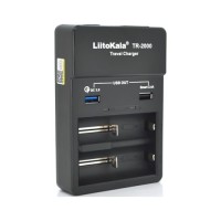Зарядний пристрій для акумуляторів Liitokala 2 Slots, USB1/QC/3.0, USB2/2.4A, NiMHC(R14)/SC/AA/AAA/17670, Li-ion10440...26650 (Lii-TR2000)