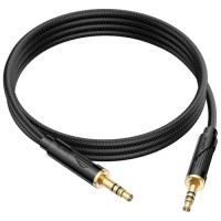 Кабель мультимедійний 3.5mm M to 3.5mm M 1.0m Black HOCO (6942007625463)