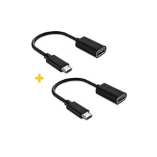 Дата кабель OTG USB 2.0 AF to Micro 5P 0.11m 2PCS black XoKo (XK-AC130-BK2)