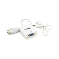 Перехідник HDMI M to VGA F + Audio 0.25m white VEGGIEG (YT-C-H-V2W)