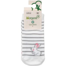 Шкарпетки дитячі Bibaby із зайчиками (68237-6-12-creampink)
