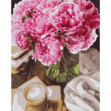 Картина по номерам Santi алмазна мозаїка "Півонії та ранок", 40*50см на підрамн (956063)