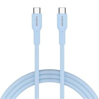 Дата кабель USB-C to USB-C 1.0m OnWire 60CL C-C 60W COLOR Braided 1m Light Blue Canyon (CND-CCAP60AB10LBL)