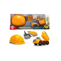Ігровий набір Dickie Toys Вольво. Самоскид з каскою та лопатою, 26 аксесуарів (3729014)