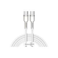 Дата кабель USB-C to USB-C 2.0m Cafule Metal PD 100W white Baseus (CATJK-D02)