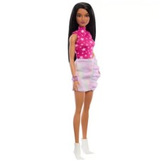 Лялька Barbie Fashionistas в рожевому топі з зірковим принтом (HRH13)