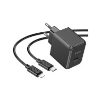 Зарядний пристрій HOCO CS13A Ocean USB-C PD20W + cable USB-C to Lightning Black (6942007603829)