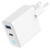 Зарядний пристрій Gembird 1xUSB-C PD30W + 1xUSB QC3.0 LED white (TA-UC-PDQC30L-W-01)