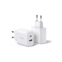 Зарядний пристрій Ugreen 1xUSB + 1xUSB-C PD20W X227 white (45310)