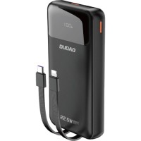 Батарея універсальна Dudao K15Pro 20000mAh PD/22.5W, QC, with built-in cables, Black (6977196682430)