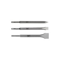 Зубило для перфоратора Milwaukee набір SDS-PLUS, гостре, пласке, широке, 250мм, 3шт (4932430001)