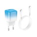 Зарядний пристрій HOCO C101A USB-C PD20W + cable USB-C to USB-C Ice Blue (6931474769398)
