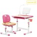 Парта зі стільцем Evo-kids (стіл+стілець+полиця+лампа) Pink (Evo-17 PN Ergo)