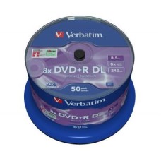 Диск DVD Verbatim 8.5Gb 8X CakeBox 50 шт MATT SILVER SURFACE (43758)