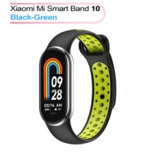 Ремінець до фітнес браслета BeCover Vents Style для Xiaomi Mi Smart Band 10 Black-Green (713629)