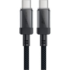 Дата кабель USB-C to USB-C 1.2m 60W stainless steel C12-03 Black Acefast (6974316283317)