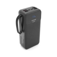 Батарея універсальна Linkage 30000mAh, 22.5W, cables Type-C+Lighting+Micro+USB, Black (LKP-42)