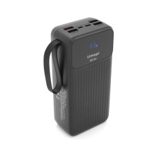 Батарея універсальна Linkage 30000mAh, 22.5W, cables Type-C+Lighting+Micro+USB, Black (LKP-42)
