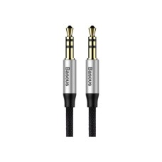 Кабель мультимедійний Jack 3.5mm Yiven M30 M/M 1.5m silver-black Baseus (CAM30-CS1)