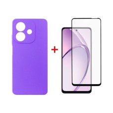 Чохол до мобільного телефона Dengos Oppo A3X Carbon + glass (Purple) (DG-KM-124)