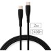 Дата кабель USB-C to USB-C 2.0m 240W Chip Silicon Black Vinga (VCDCCC2242SB)