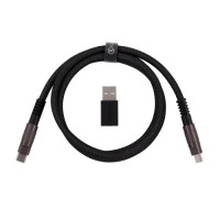 Дата кабель USB-C + USB A to USB-C 1.0m Double-Sleeved Geek black Keychron (CAB21_KEYCHRON)