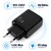 Зарядний пристрій Vinga 2xUSB-C + USB-A Display 45W (VCR45ACCDB)
