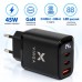 Зарядний пристрій Vinga 2xUSB-C + USB-A Display 45W (VCR45ACCDB)