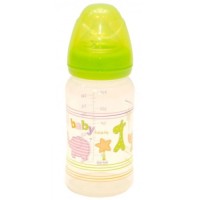 Пляшечка для годування Baby Team з широким горлом 6+, 250 мл (1002_желтый)