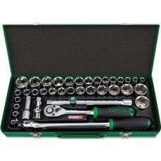 Набір інструментів Toptul комбінований 1/2" 38од. (дюйм+метр.) (GCAD3803)