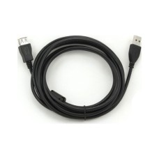 Дата кабель USB 2.0 AM/AF 3.0m ferrite black Voltronic (YT-AM/AF-3.0B)