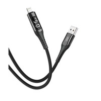 Дата кабель USB 2.0 AM to Lightning 1.0m 2.4A LED black XO (NB162-L-1-BK)