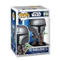 Фігурка Funko Pop серії Мандалорець - Мандалорець з Ґроґу на спині (90443)