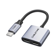 Перехідник USB-C M to USB-C F Audio + USB-C F PD60W Cabletime (CA915781)
