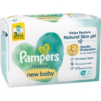 Дитячі вологі серветки Pampers Harmonie New baby 3 пачки х 46 шт (8700216201025)