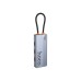 Концентратор HOCO USB-C to HDMI+PD+3xUSB3.0 HB50 Deep Space Gray (6942007647298)