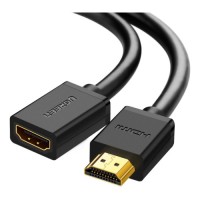 Кабель мультимедійний HDMI M to HDMI F 1.0m HD107 black Ugreen (10141)