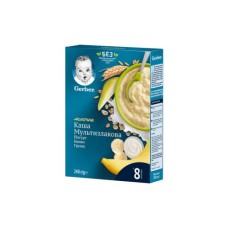 Дитяча каша Gerber молочна швидкорозчинна Мультизлакова з йогуртом, бананом і г (1100415)